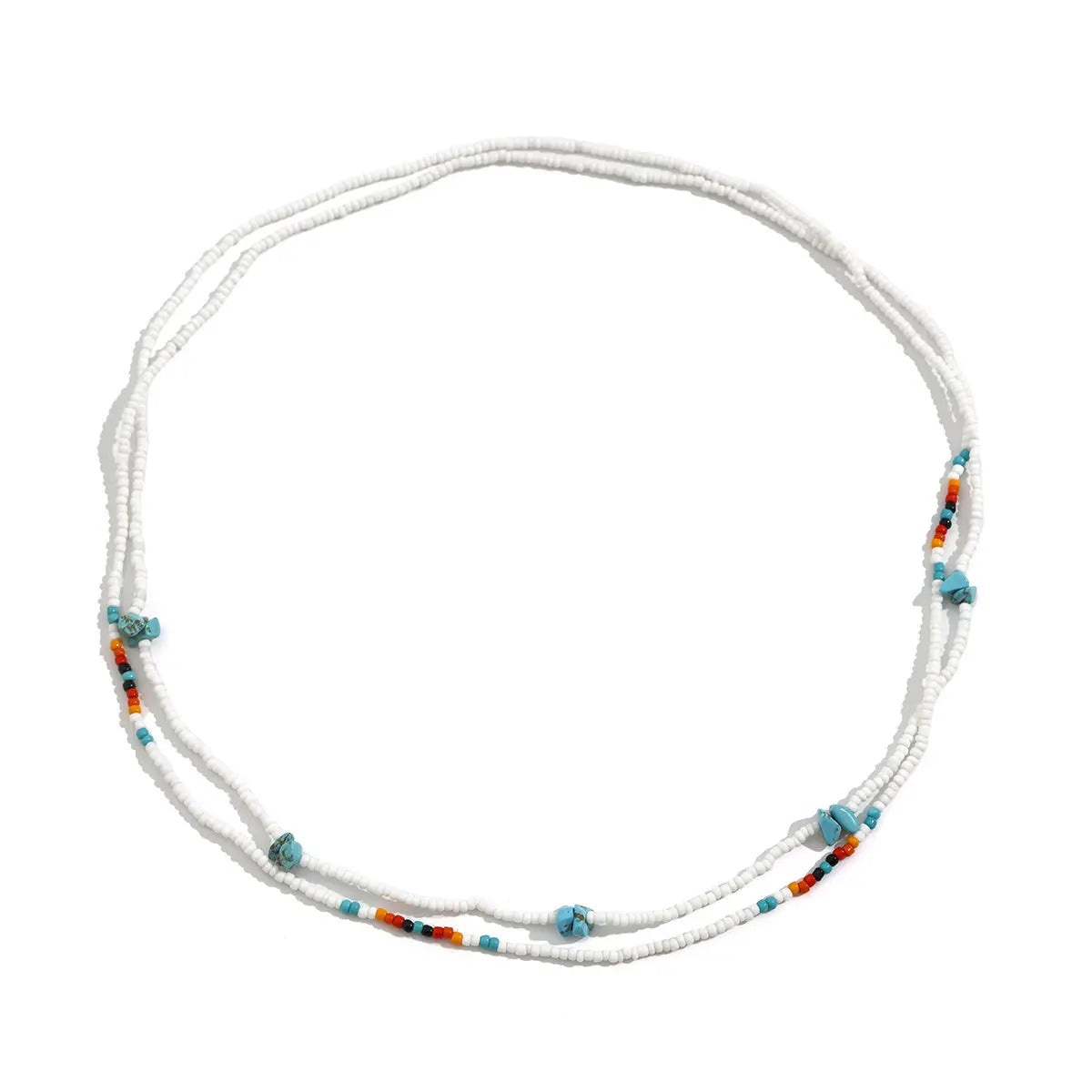 Chaîne de taille élastique en perles de riz turquoise eprolo