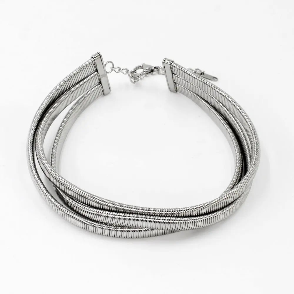 Collier ras de cou multicouche en acier inoxydable eprolo