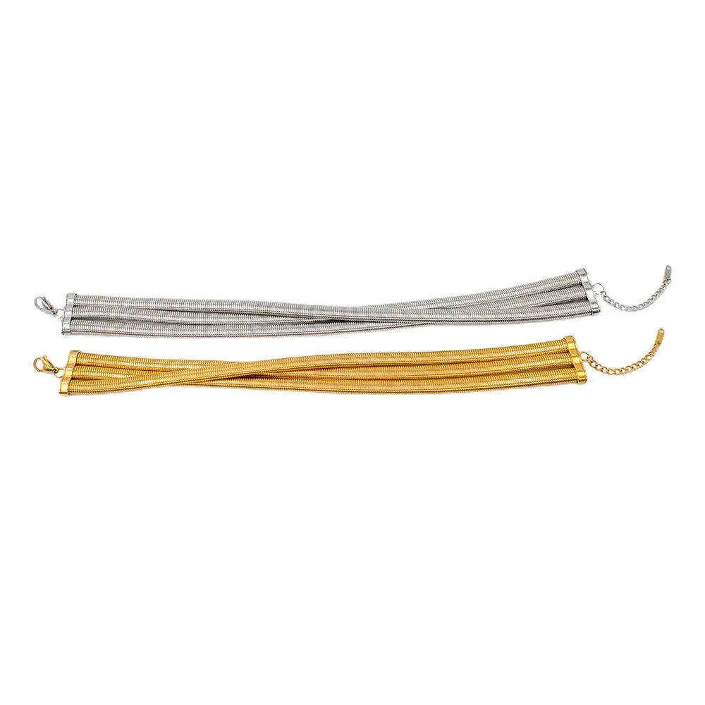 Collier ras de cou multicouche en acier inoxydable eprolo