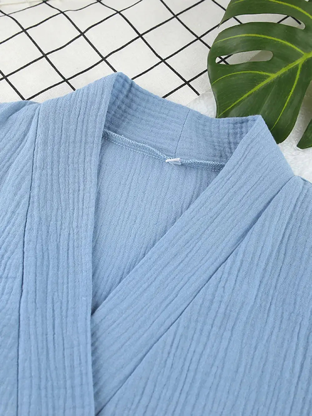 Ensemble cardigan et short en gaz de coton à épaules tombantes eprolo