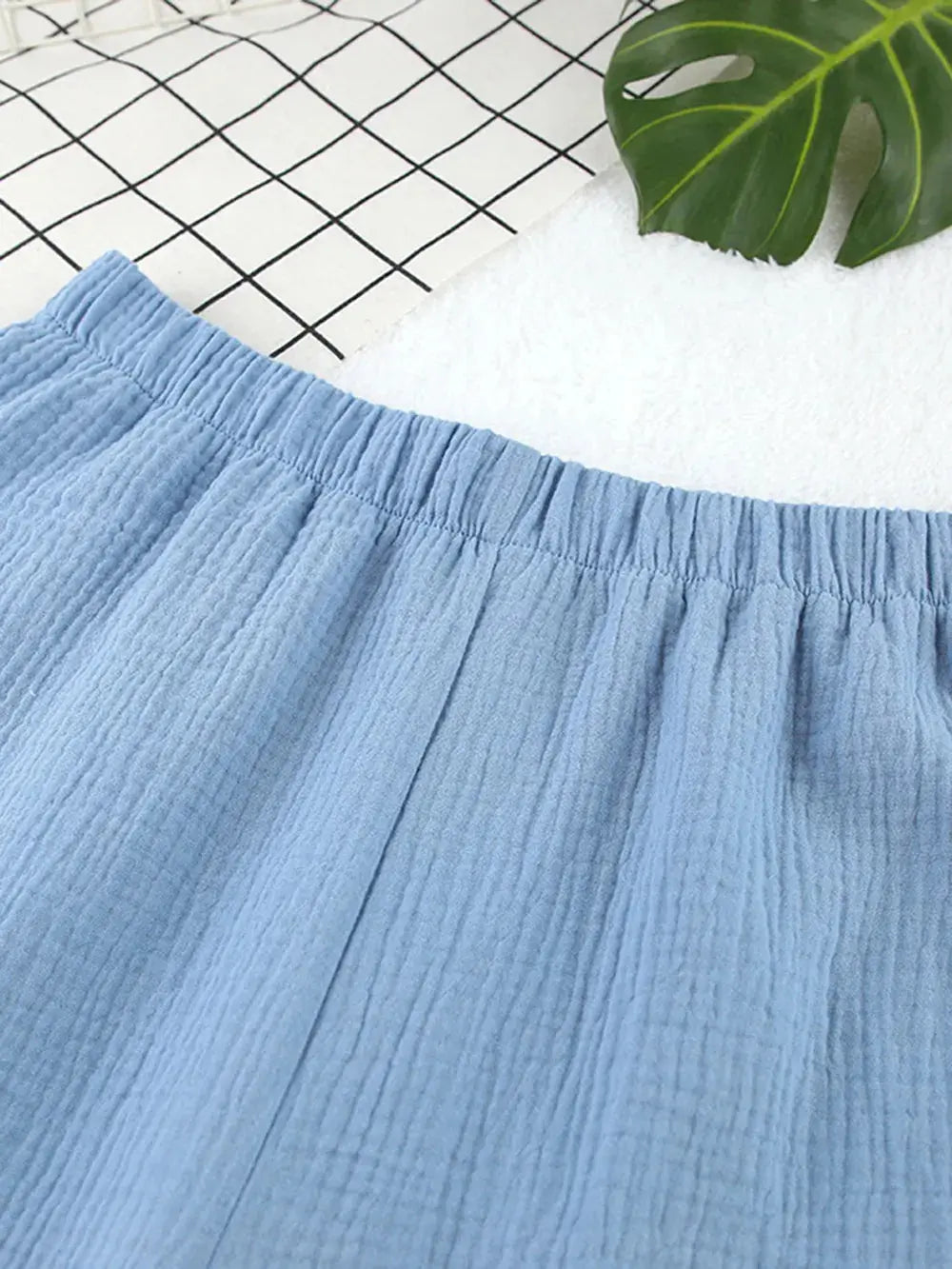 Ensemble cardigan et short en gaz de coton à épaules tombantes eprolo