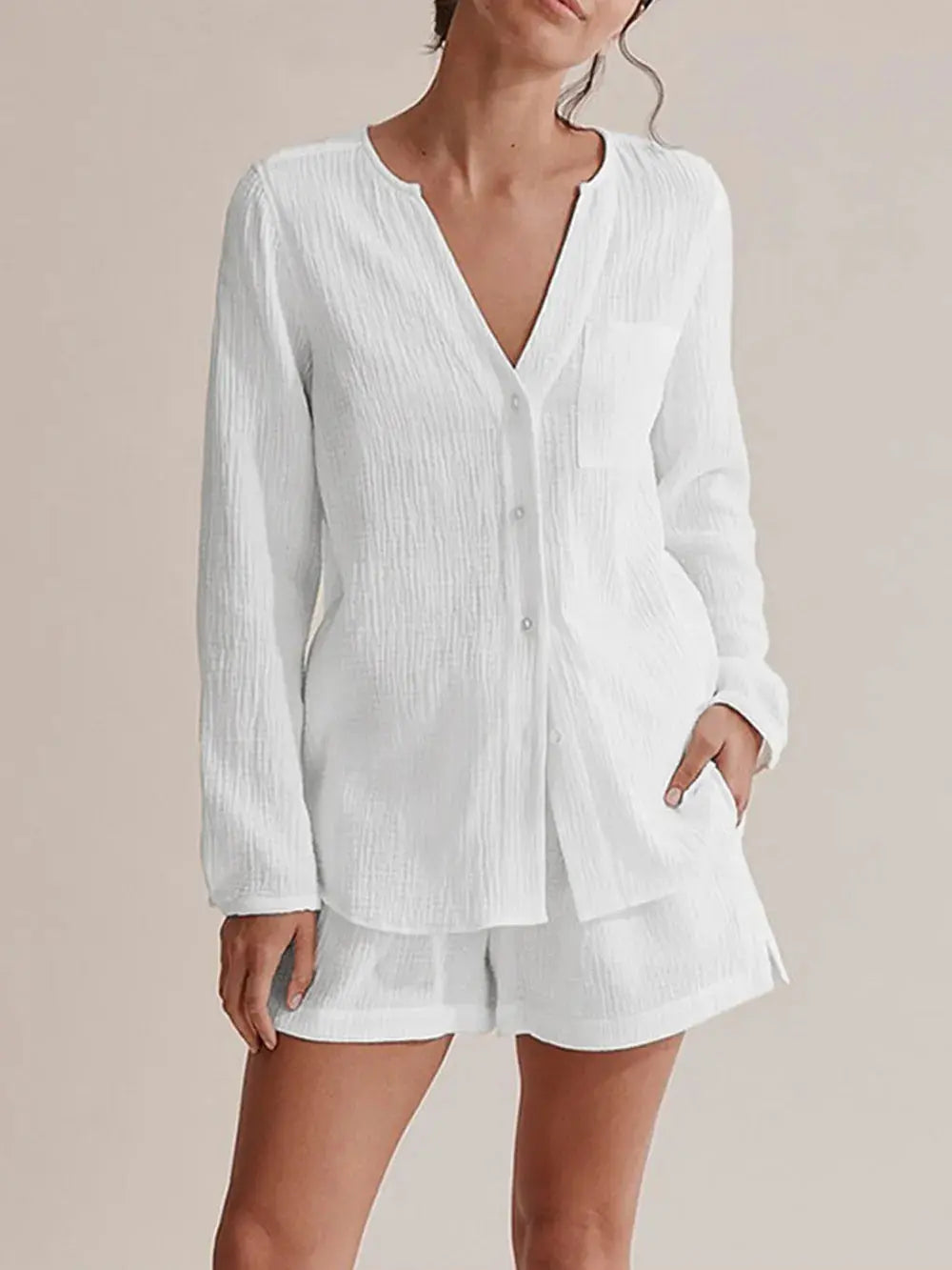 Ensemble chemise et short en gaze de pur coton eprolo