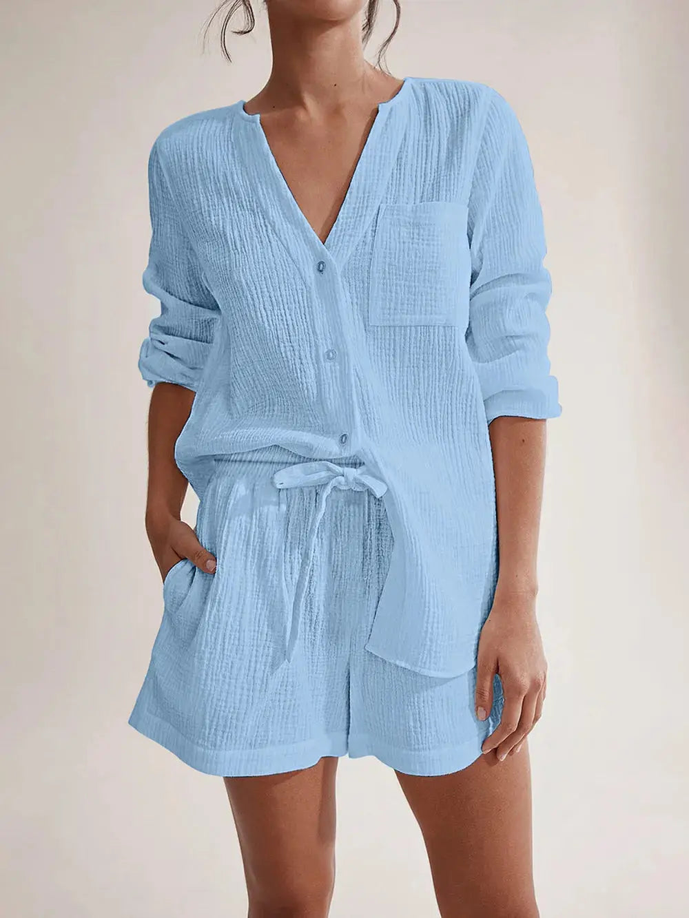 Ensemble chemise et short en gaze de pur coton eprolo