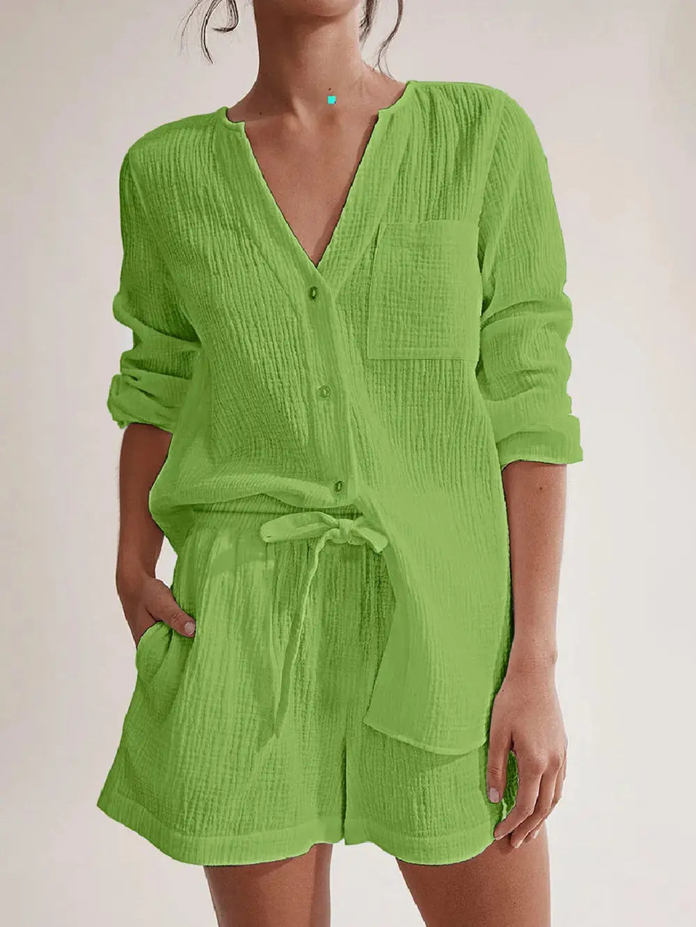 Ensemble chemise et short en gaze de pur coton eprolo