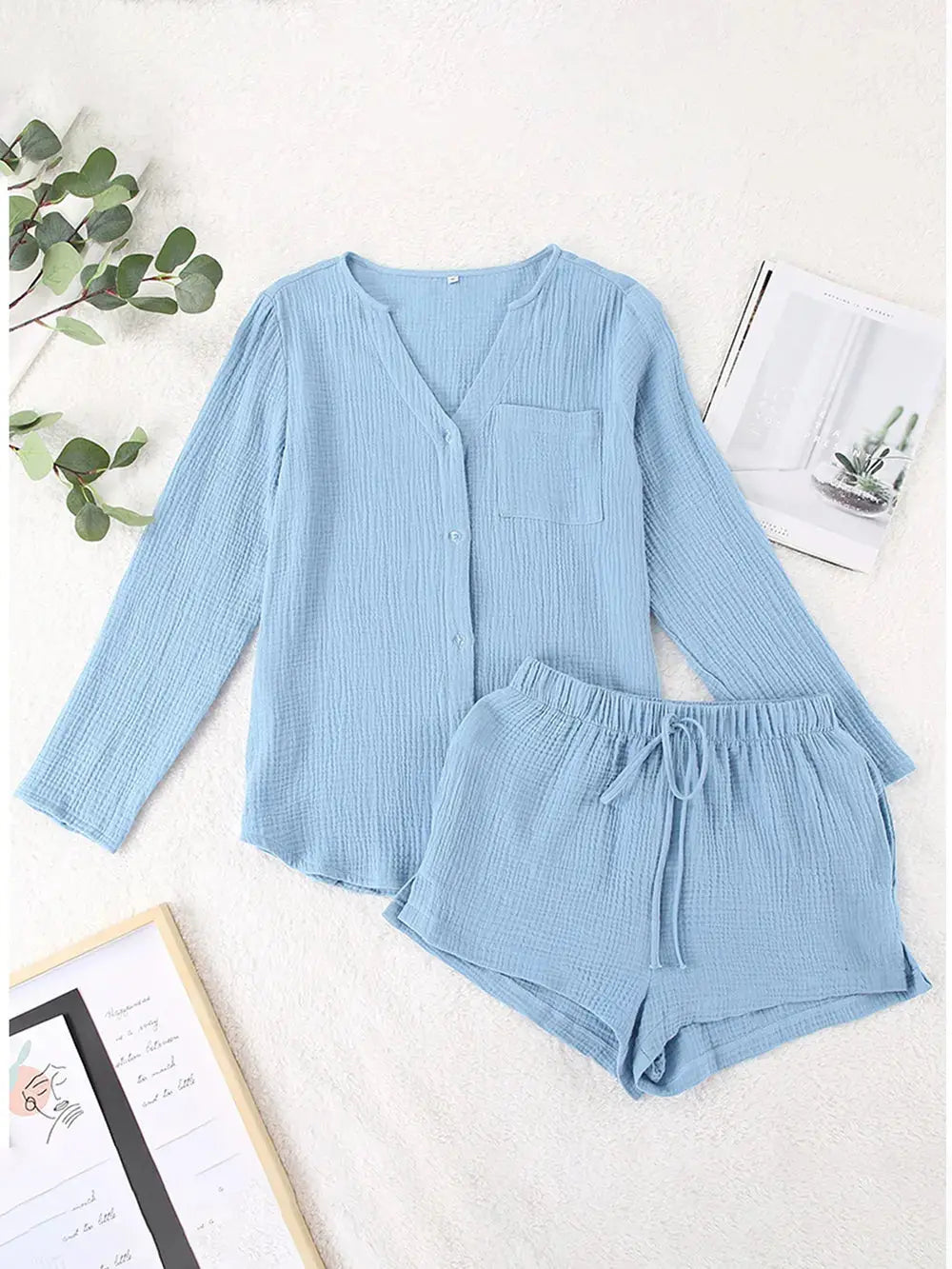 Ensemble chemise et short en gaze de pur coton eprolo