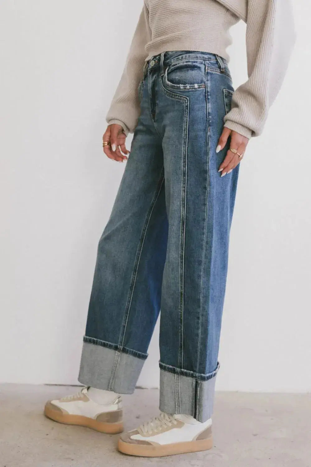 Pantalon en jean droit avec poches eprolo