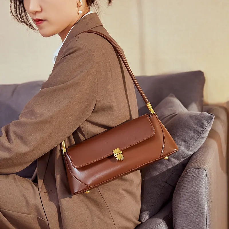 Petit sac baguette en cuir véritable eprolo