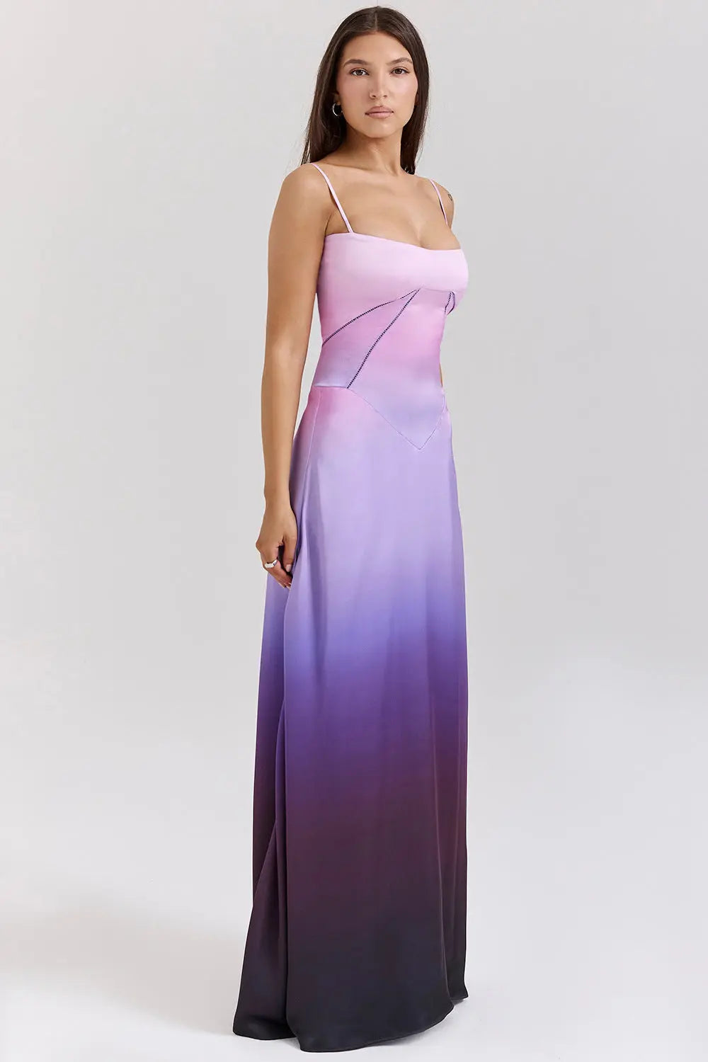 Robe longue Camila, coupe slim, sans manches. eprolo
