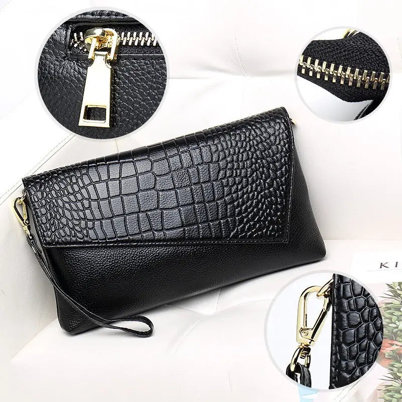 Sac à bandoulière en cuir de vachette grainé Litchi, pochette multifonctionnelle en cuir. eprolo