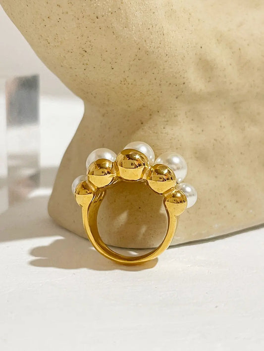 Bague en acier titane perlé multicouche eprolo