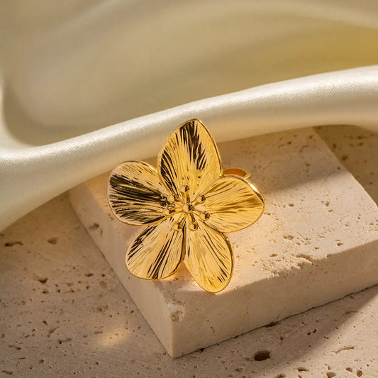 Bague fleur en acier inoxydable, réglable eprolo
