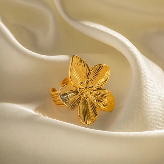 Bague fleur en acier inoxydable, réglable eprolo