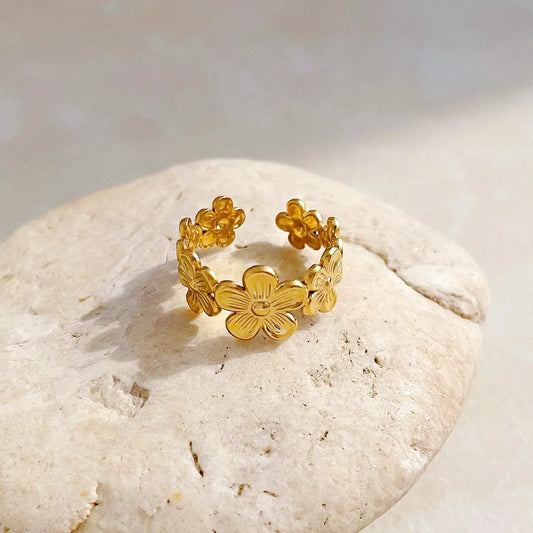 Bague fleur réglable en acier inoxydable eprolo