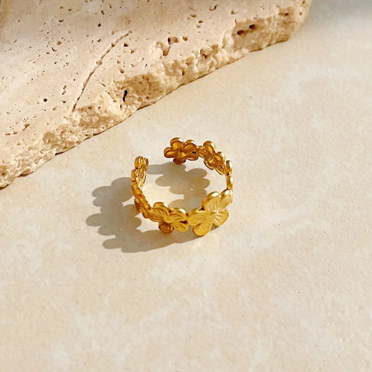 Bague fleur réglable en acier inoxydable eprolo