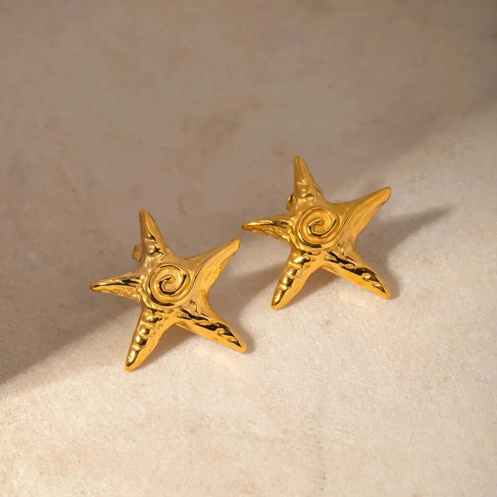 Boucles d'oreilles en forme d'étoile en acier inoxydable eprolo