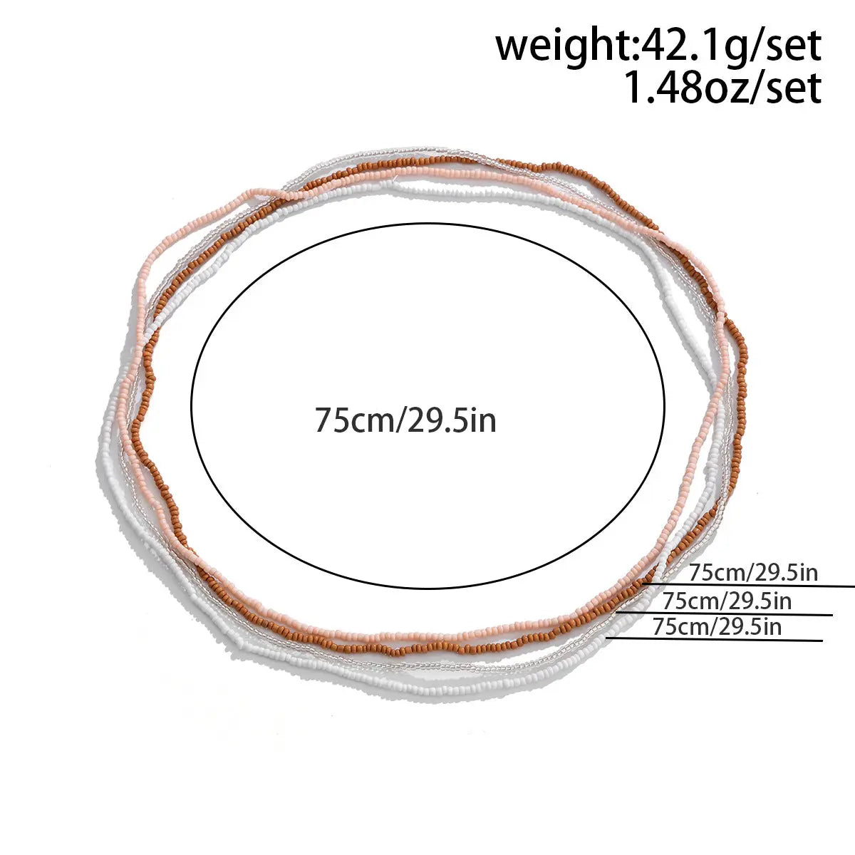 Chaîne de taille de perle de riz élastique. eprolo