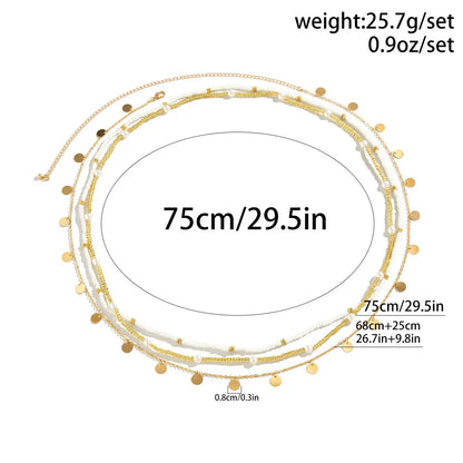 Chaîne de taille multicouche en perles de riz eprolo