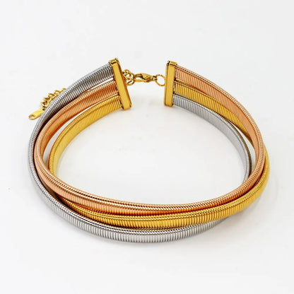 Collier ras de cou multicouche en acier inoxydable eprolo