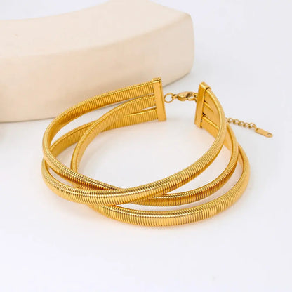 Collier ras de cou multicouche en acier inoxydable eprolo