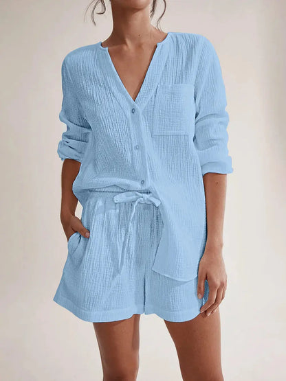 Ensemble chemise et short en gaze de pur coton eprolo