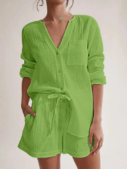 Ensemble chemise et short en gaze de pur coton eprolo