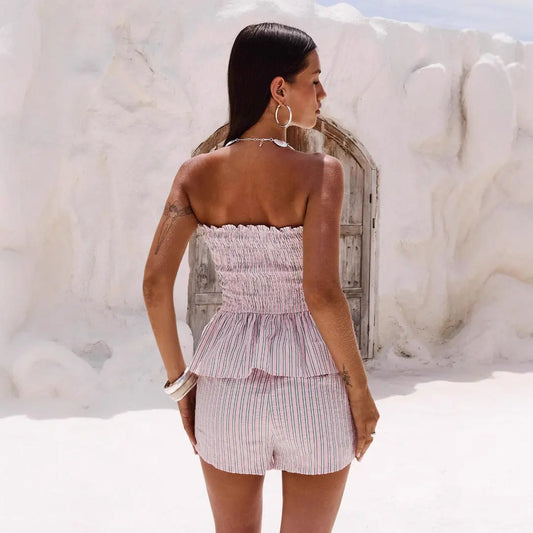Ensemble haut bustier avec noeud et short eprolo