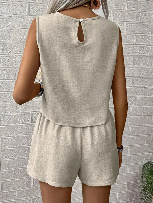 Ensemble haut sans manches et short à col rond eprolo