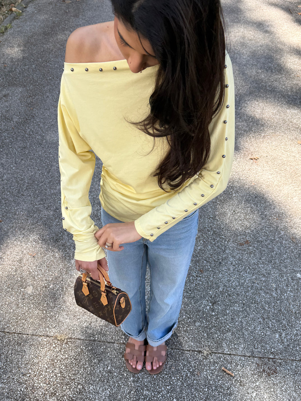 Haut Carla, one shoulder jaune