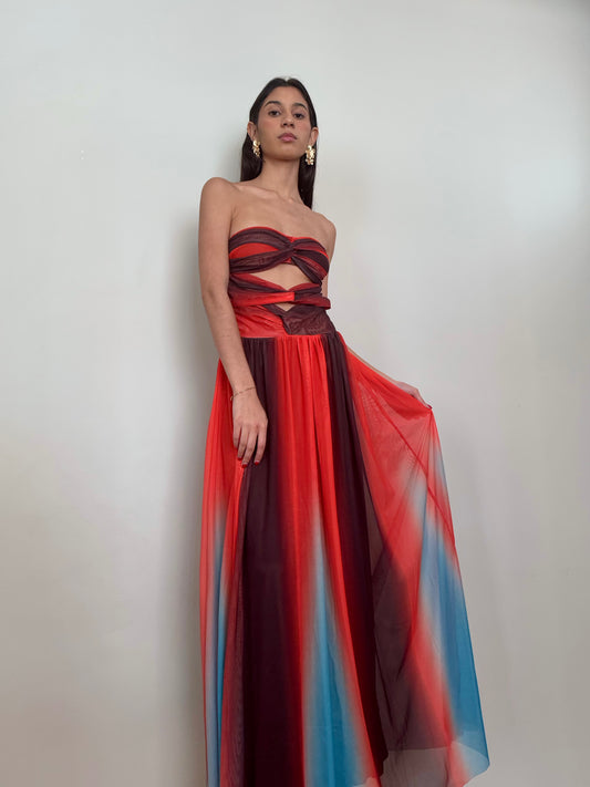 La robe Léa - robe longue et élégante, épaules dénudées. eprolo