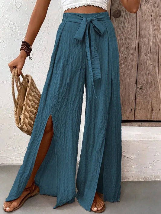 Pantalon large décontracté à taille haute eprolo