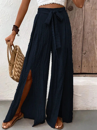 Pantalon large décontracté à taille haute eprolo