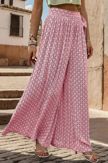 Pantalon large imprimé noué eprolo