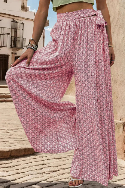 Pantalon large imprimé noué eprolo