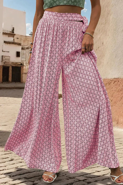 Pantalon large imprimé noué eprolo