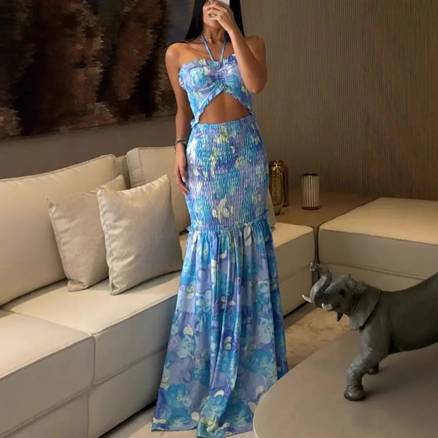 Robe Mona plissée imprimée eprolo