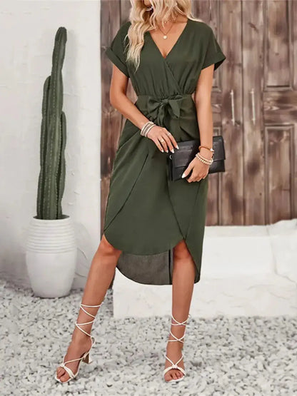 Robe à manches courtes avec surplis noué eprolo