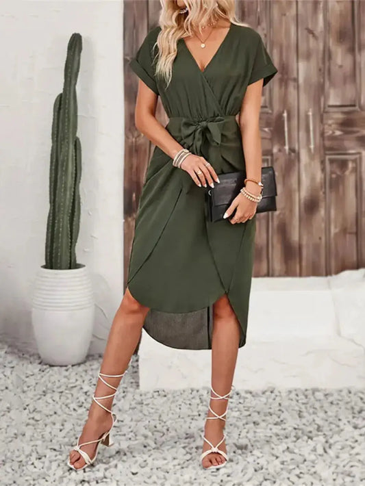 Robe à manches courtes avec surplis noué eprolo