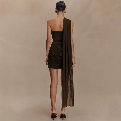 Robe courte Victoria, robe sans bretelles, jupe ajustée et plissée. eprolo