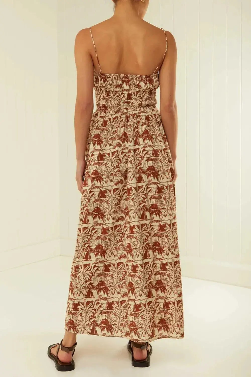 Robe longue Amélia, caraco imprimée à col carré eprolo