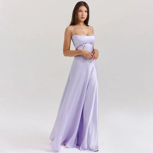 Robe longue Camila, coupe slim, sans manches. eprolo