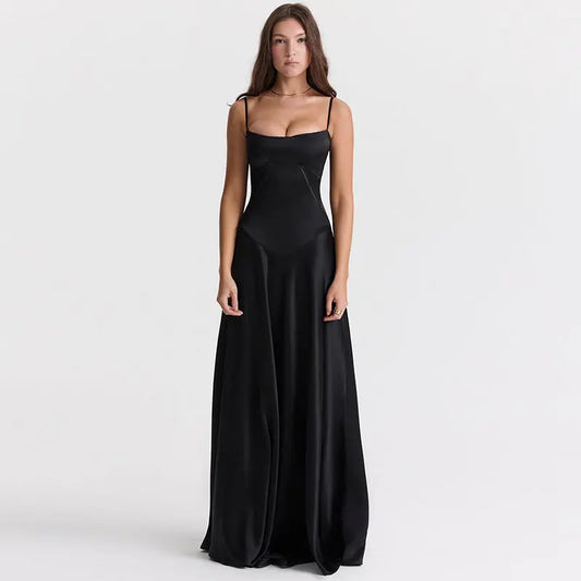 Robe longue Camila, coupe slim, sans manches. eprolo