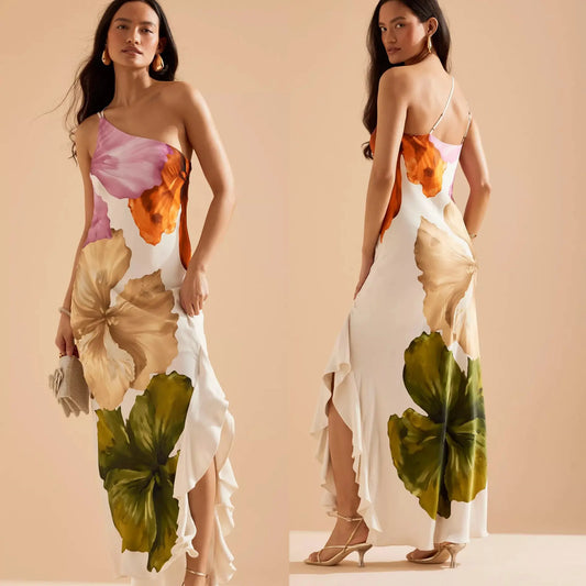Robe longue Lilia à imprimer fleurie eprolo