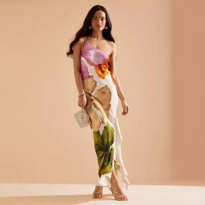 Robe longue Lilia à imprimer fleurie eprolo