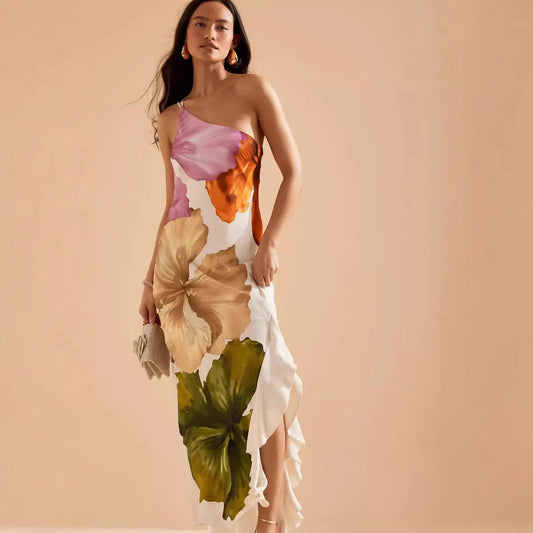 Robe longue Lilia à imprimer fleurie eprolo