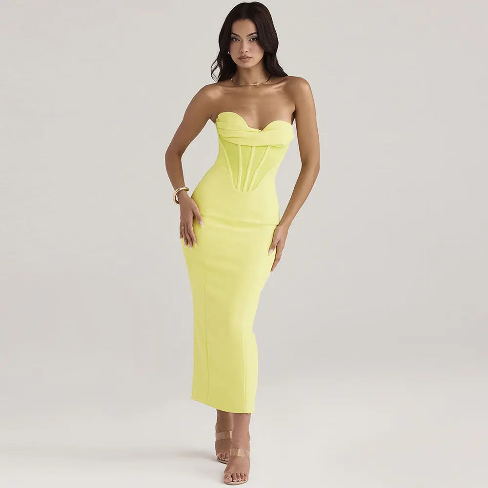 Robe longue Lina, bustier, moulante eprolo