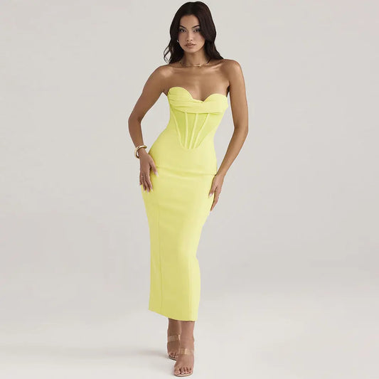 Robe longue Lina, bustier, moulante eprolo