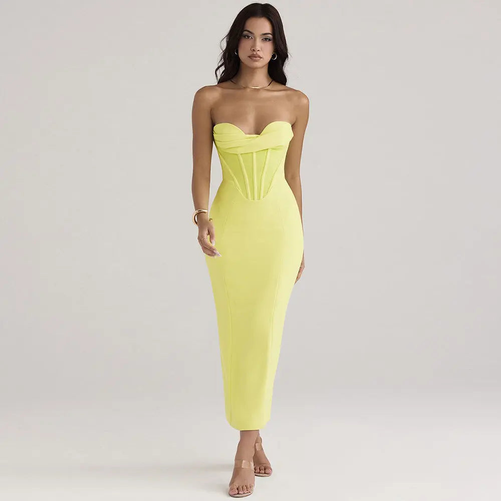 Robe longue Lina, bustier, moulante eprolo