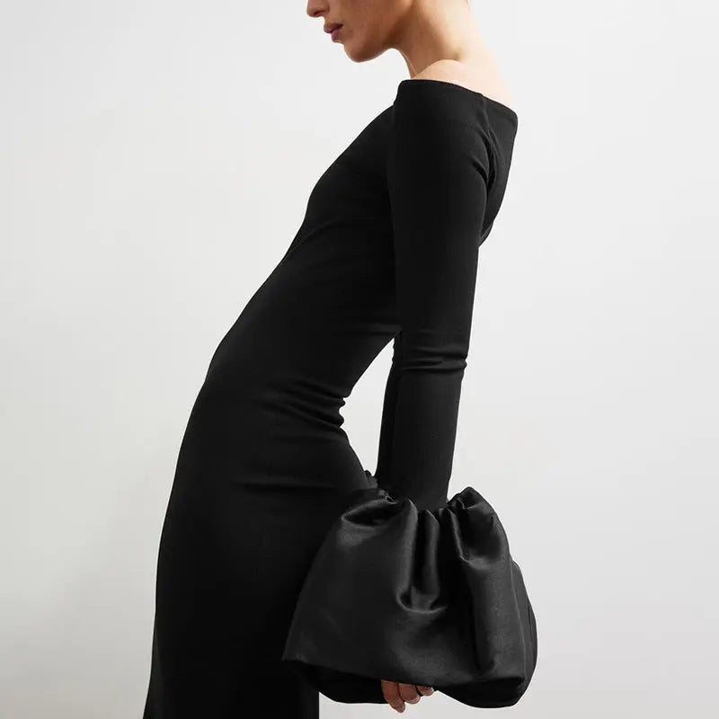 Robe longue Tania, épaules dénudées, moulante. eprolo