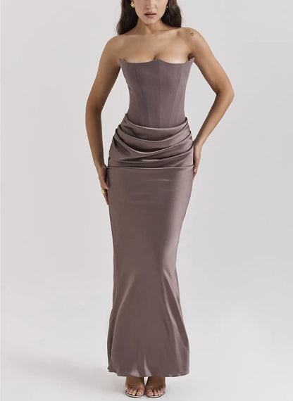 Robe longue Yeléna, bustier eprolo