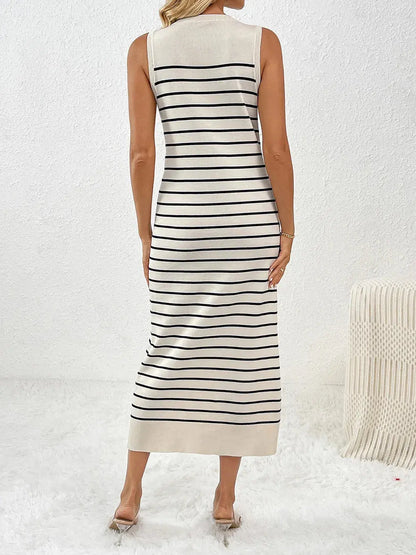 Robe mi-longue Vaya en tricot à manches rondes et col rond eprolo